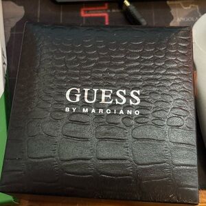 Guess Black Crocodile-Embossed Watch With Box